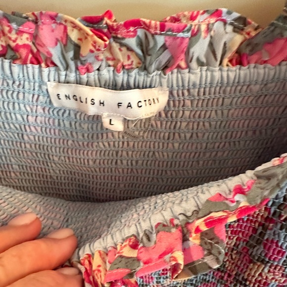 English Factory floral midi dress, smocking,  with puffy sleeves, some flounce! - Picture 3 of 3